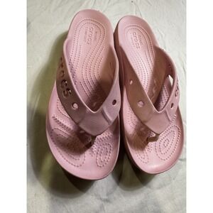 Women's Pink Size 10 Crocs Iconic Comfort Platform Flip Flops EUC SB13